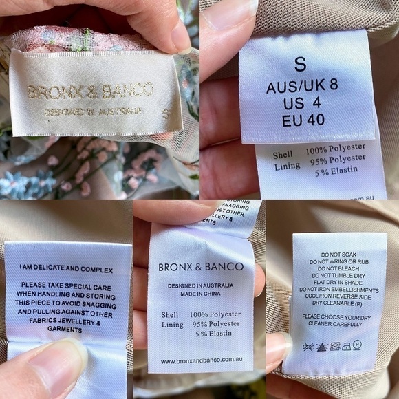 Bronx & Banco Dress Isola Mini Floral Embroidered Beaded Tulle Lace Multi S EUC - Picture 5 of 7